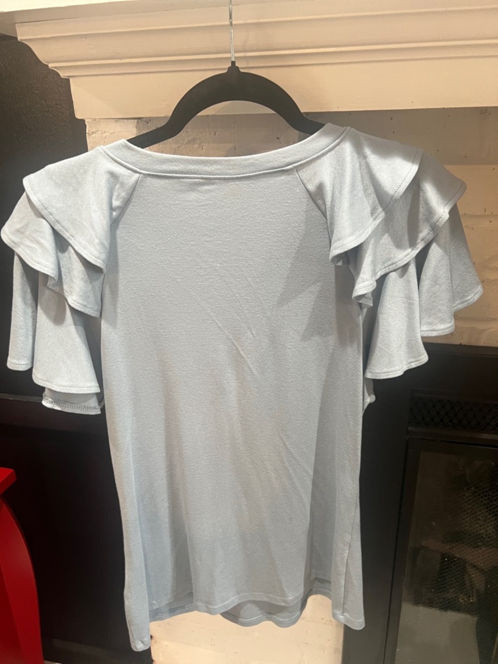 English Factory Light Blue Ruffle Sleeve Tee - Picture 6 of 6